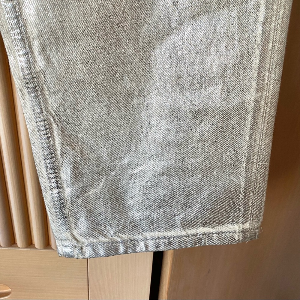 Zara silver metallic wide leg jeans - Picture 12 of 16